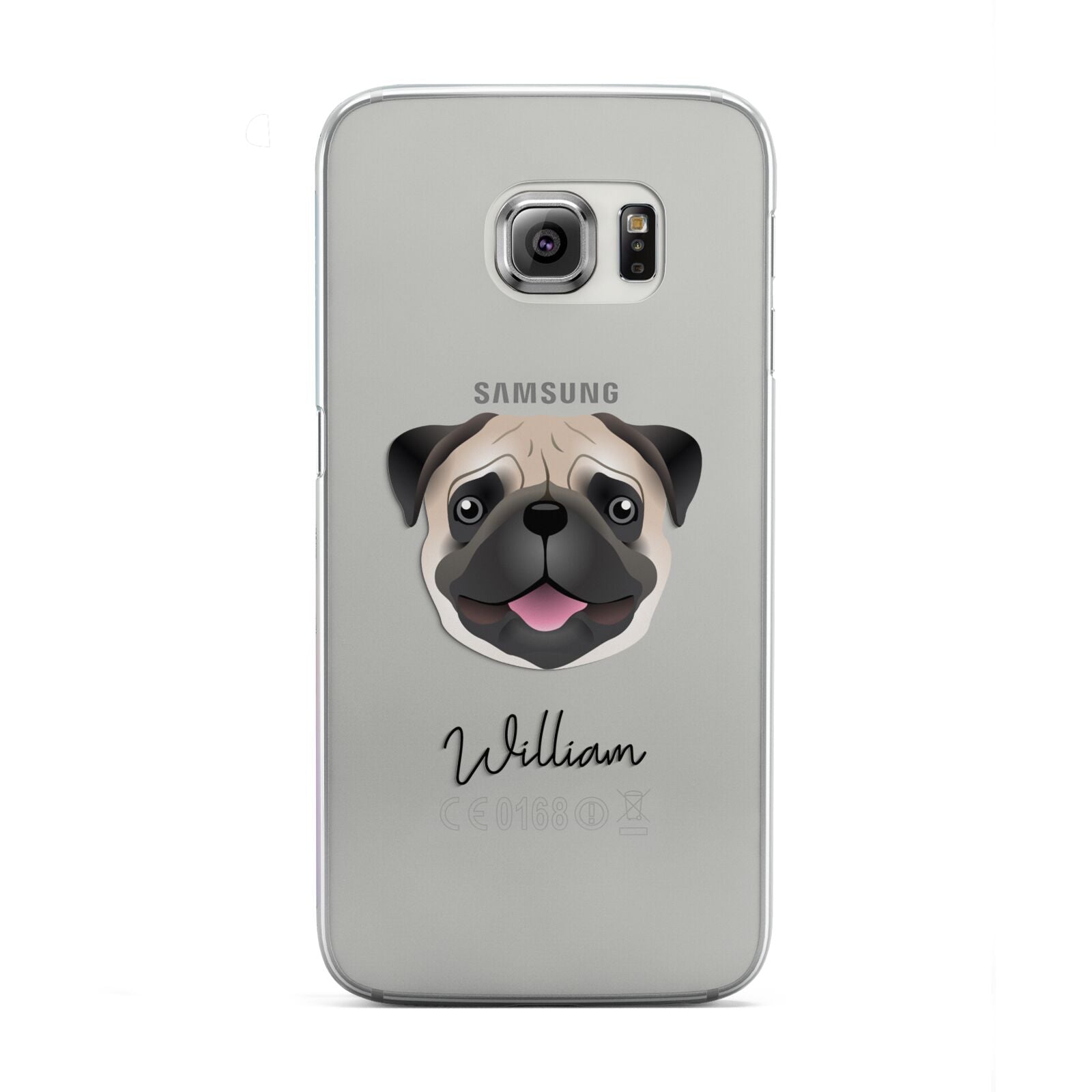 Custom Dog Illustration with Name Samsung Galaxy S6 Edge Case