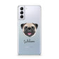 Custom Dog Illustration with Name Samsung S21 Plus Phone Case