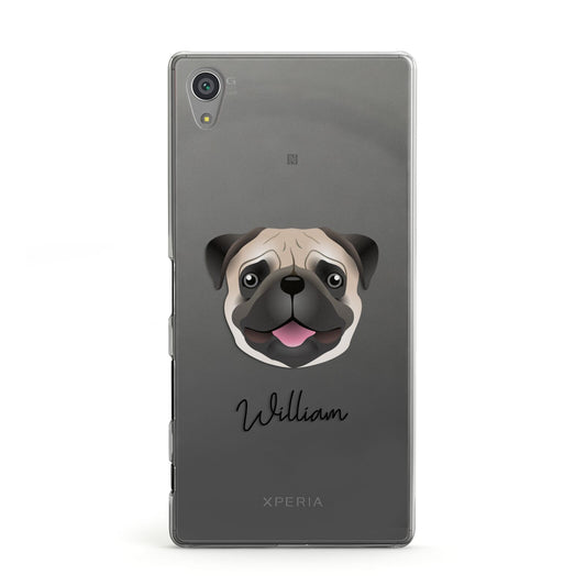 Custom Dog Illustration with Name Sony Xperia Case
