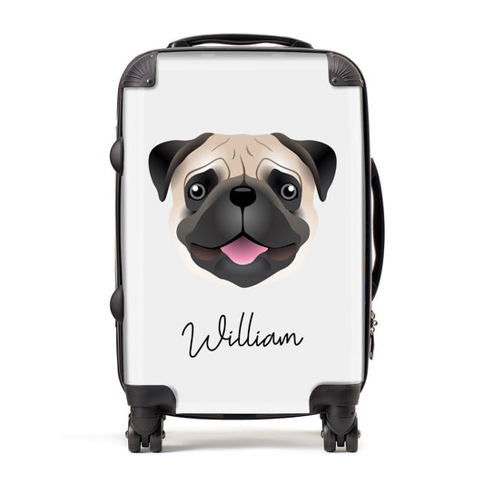 Custom Dog Illustration with Name Suitcase