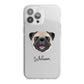 Custom Dog Illustration with Name iPhone 13 Pro Max TPU Impact Case with White Edges