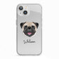 Custom Dog Illustration with Name iPhone 13 TPU Impact Case with White Edges