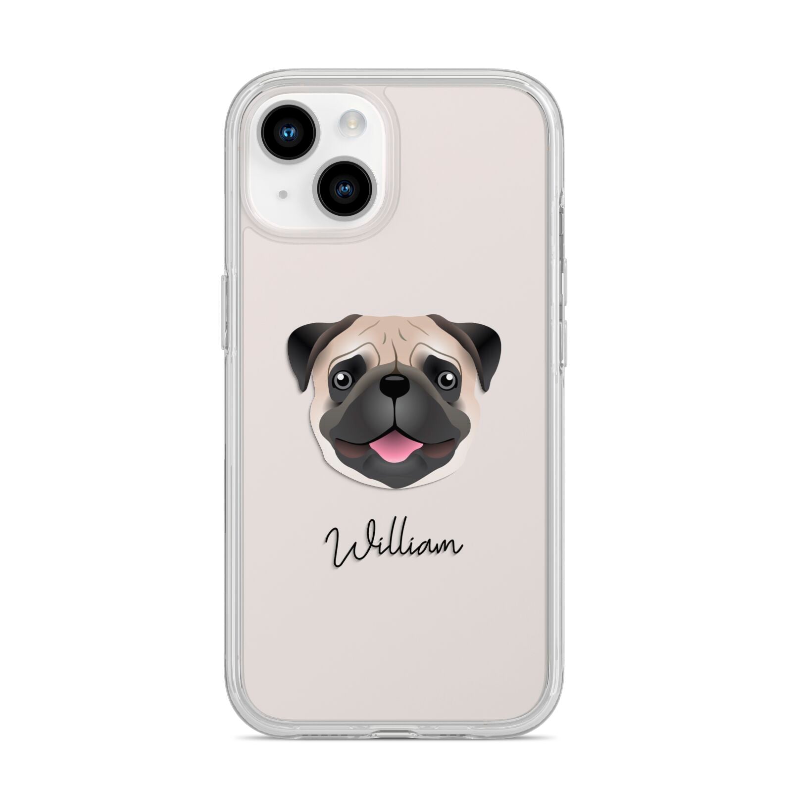 Custom Dog Illustration with Name iPhone 14 Clear Tough Case Starlight