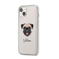 Custom Dog Illustration with Name iPhone 14 Plus Clear Tough Case Starlight Angled Image