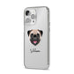 Custom Dog Illustration with Name iPhone 14 Pro Max Clear Tough Case Silver Angled Image