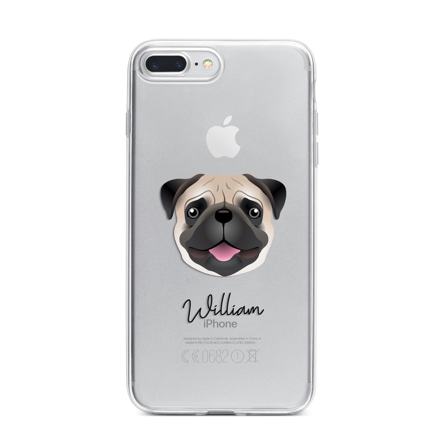 Custom Dog Illustration with Name iPhone 7 Plus Bumper Case on Silver iPhone