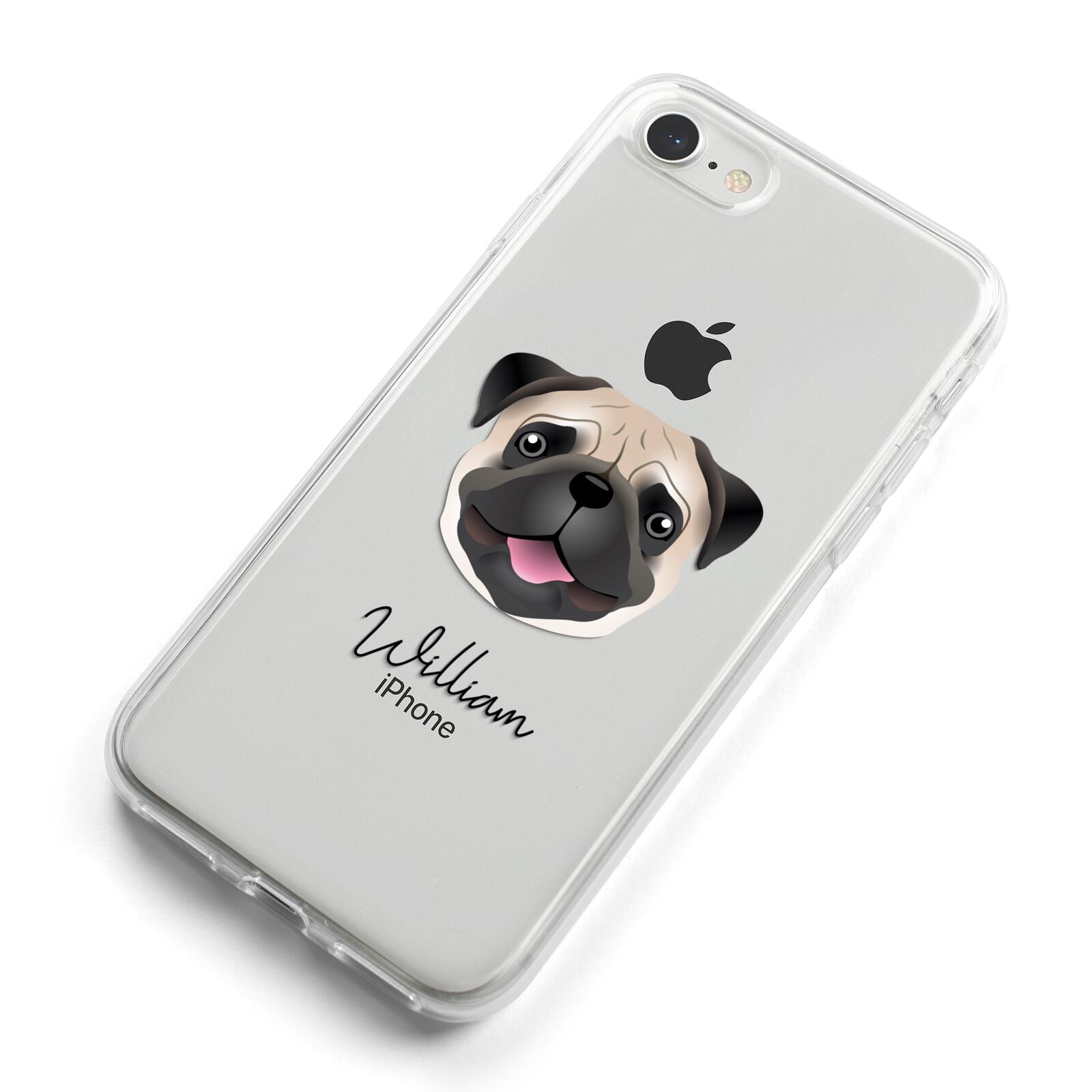 Custom Dog Illustration with Name iPhone 8 Bumper Case on Silver iPhone Alternative Image