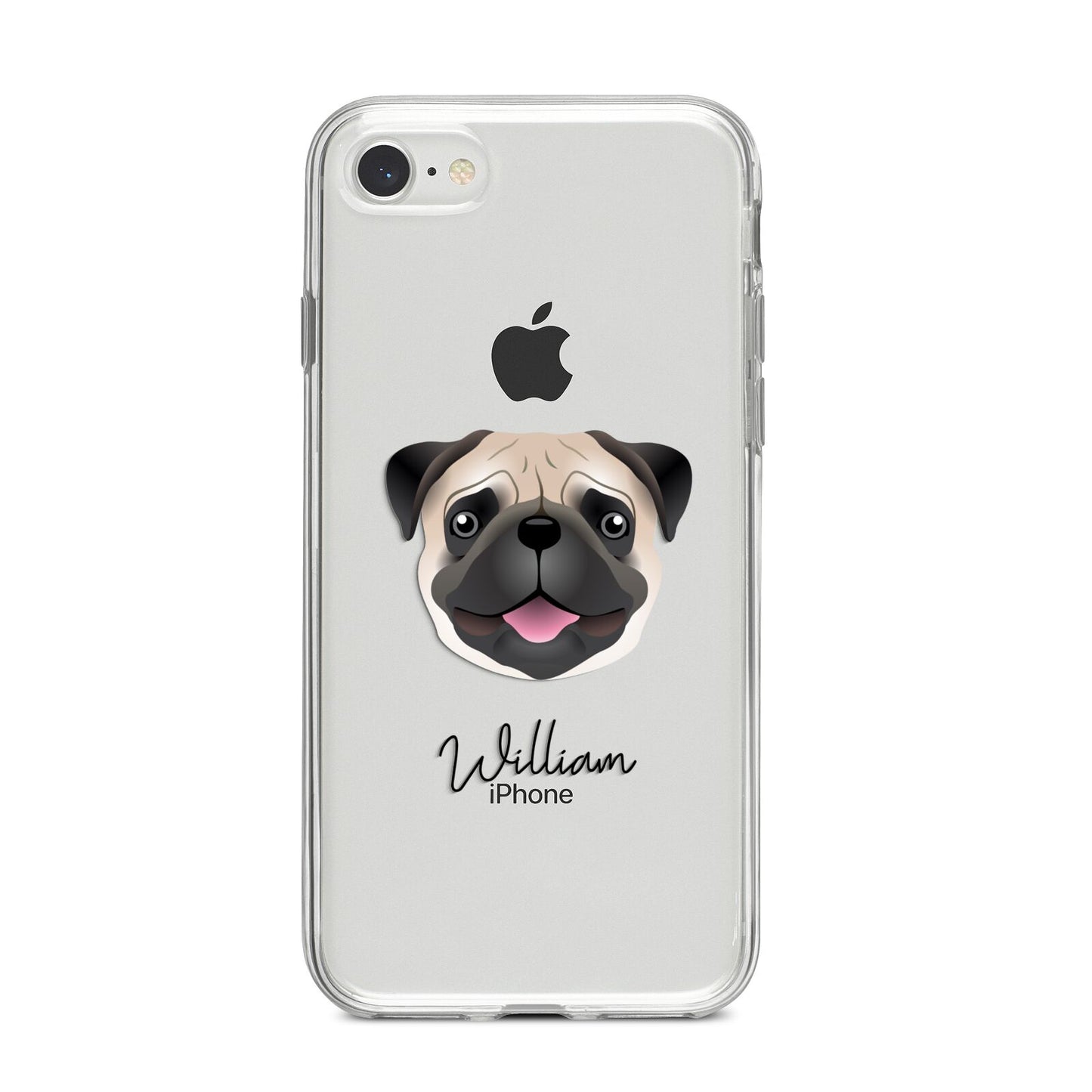 Custom Dog Illustration with Name iPhone 8 Bumper Case on Silver iPhone