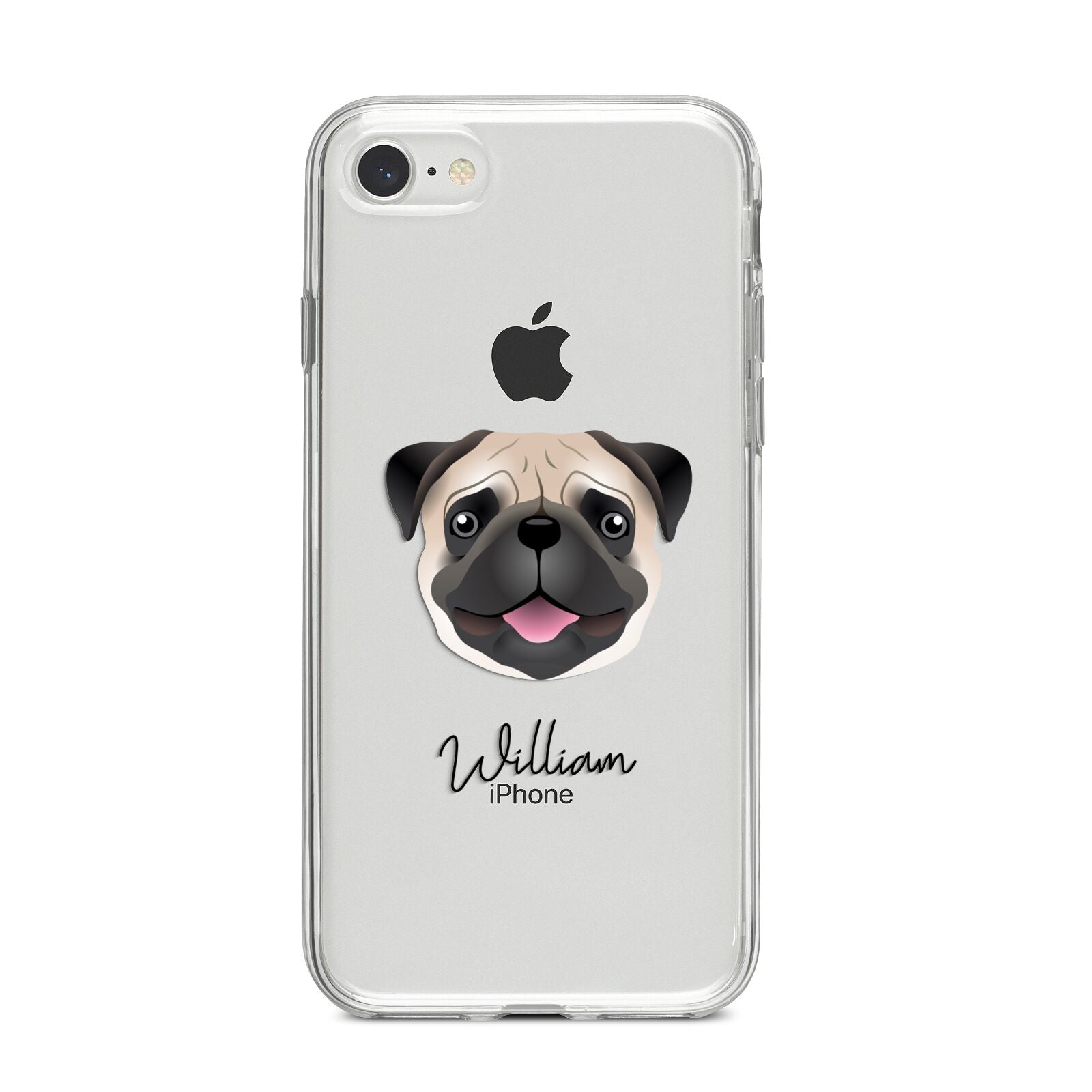 Custom Dog Illustration with Name iPhone 8 Bumper Case on Silver iPhone