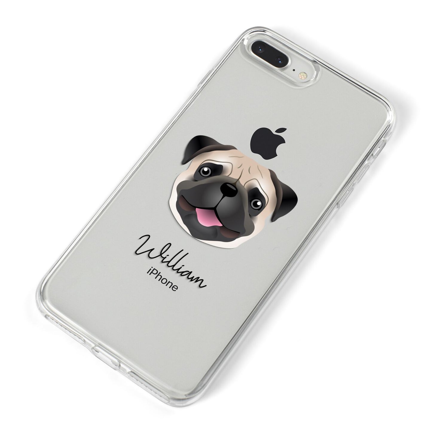 Custom Dog Illustration with Name iPhone 8 Plus Bumper Case on Silver iPhone Alternative Image