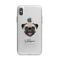 Custom Dog Illustration with Name iPhone X Bumper Case on Silver iPhone Alternative Image 1