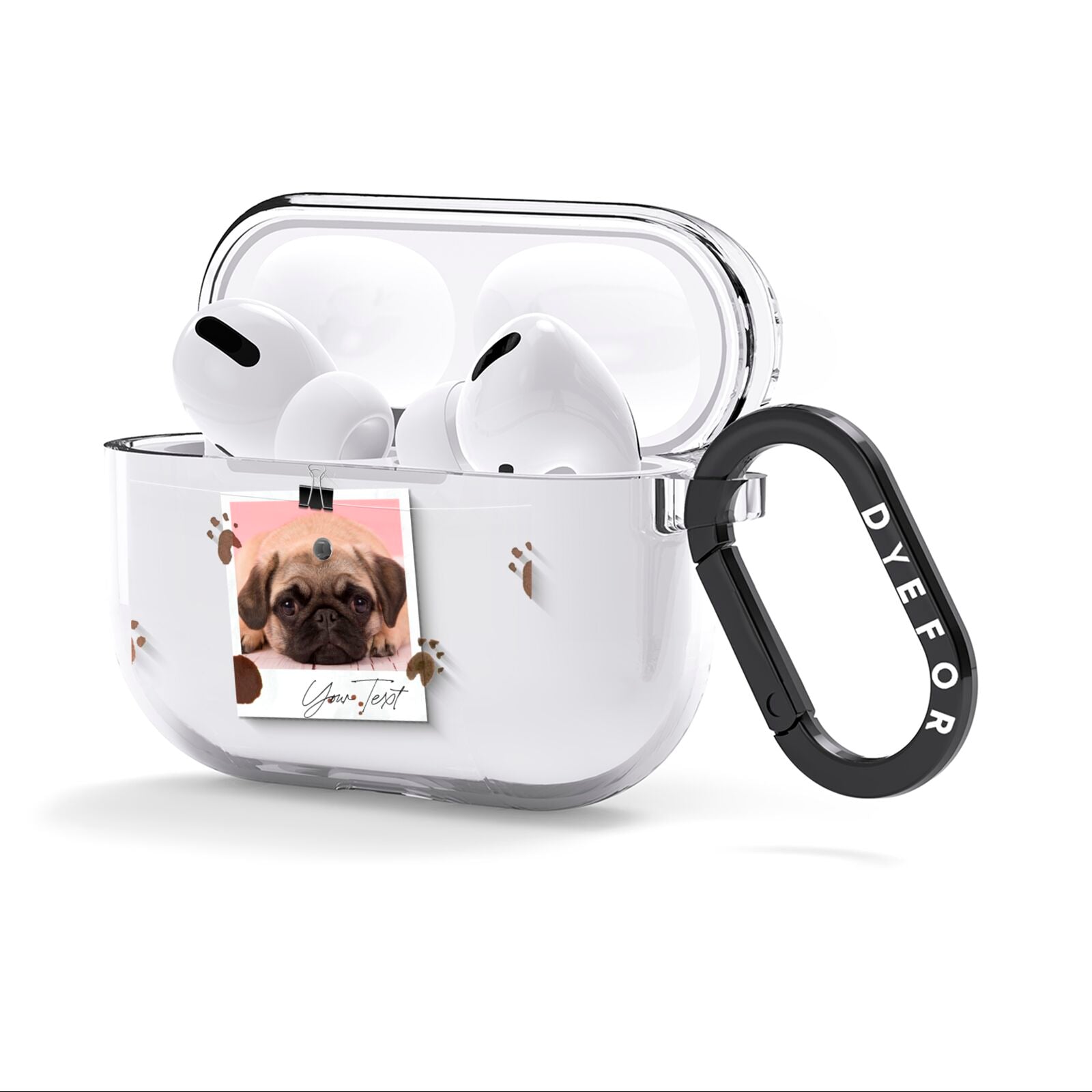 Custom Dog Picture with Name AirPods Clear Case 3rd Gen Side Image