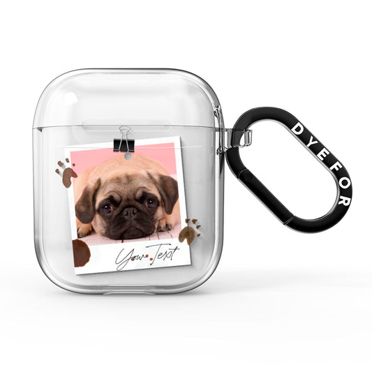 Custom Dog Picture with Name AirPods Clear Case