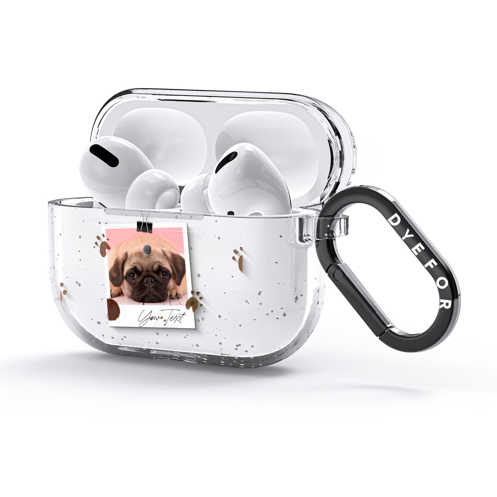 Custom Dog Picture with Name AirPods Glitter Case 3rd Gen Side Image