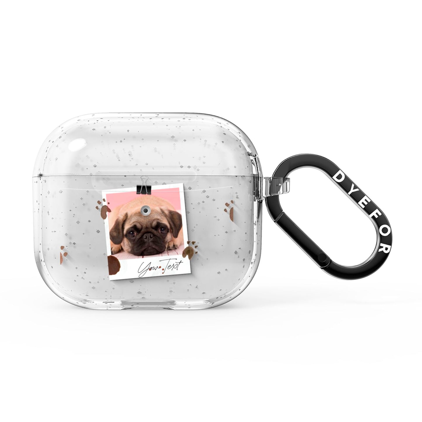 Custom Dog Picture with Name AirPods Glitter Case 3rd Gen