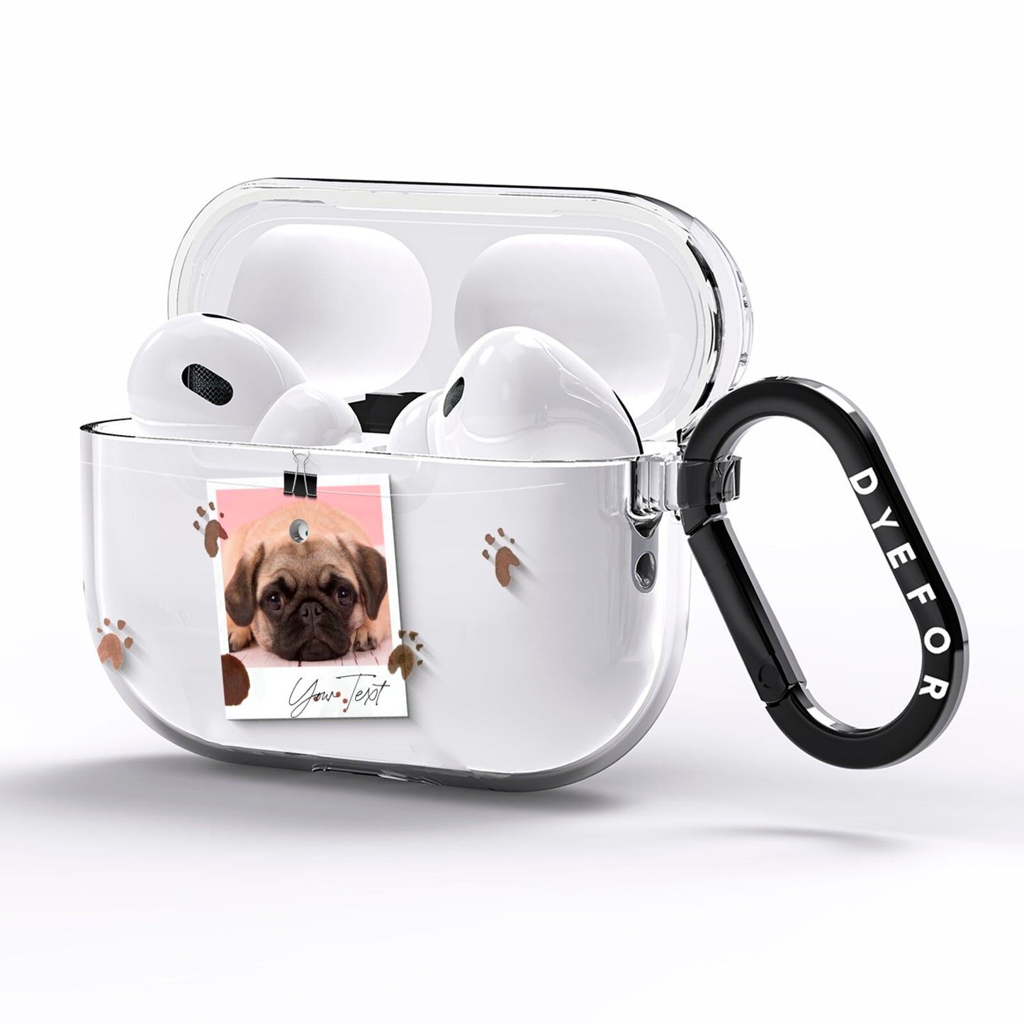 Custom Dog Picture with Name AirPods Pro Clear Case Side Image