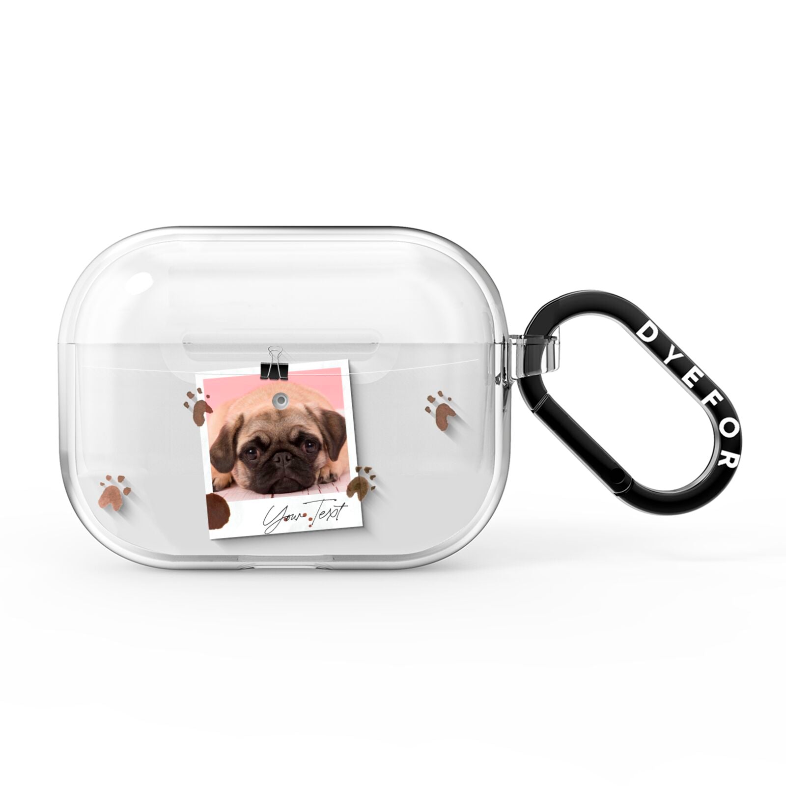 Custom Dog Picture with Name AirPods Pro Clear Case