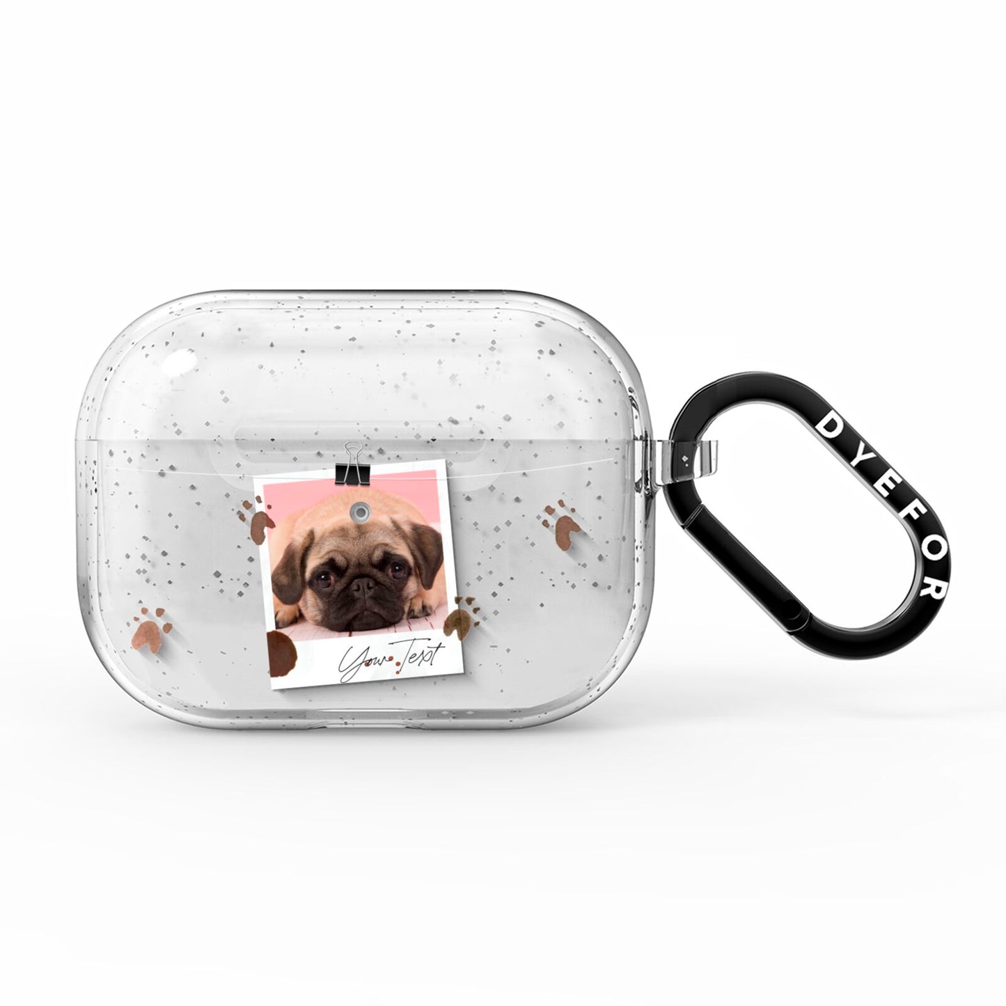 Custom Dog Picture with Name AirPods Pro Glitter Case