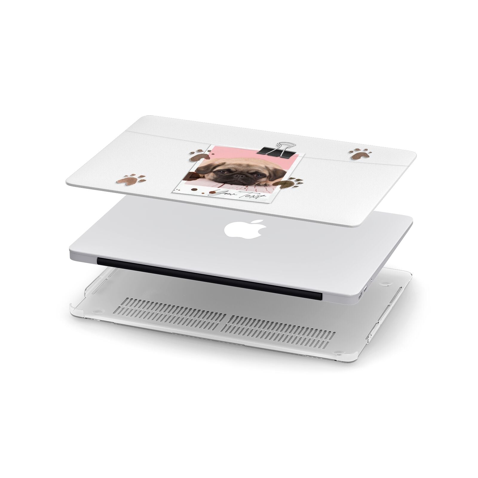 Custom Dog Picture with Name Apple MacBook Case in Detail