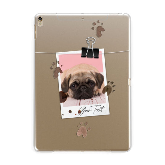 Custom Dog Picture with Name Apple iPad Gold Case