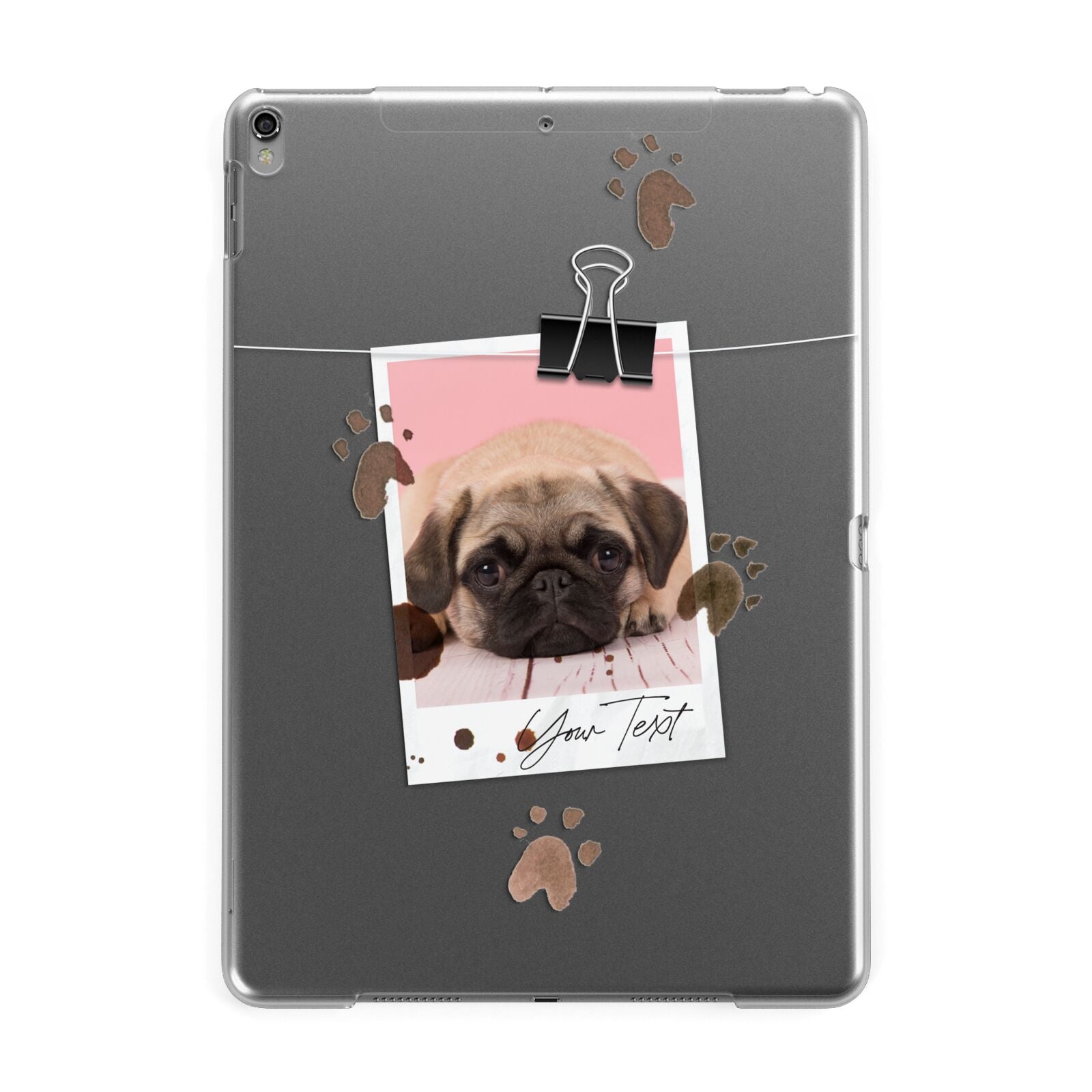 Custom Dog Picture with Name Apple iPad Grey Case