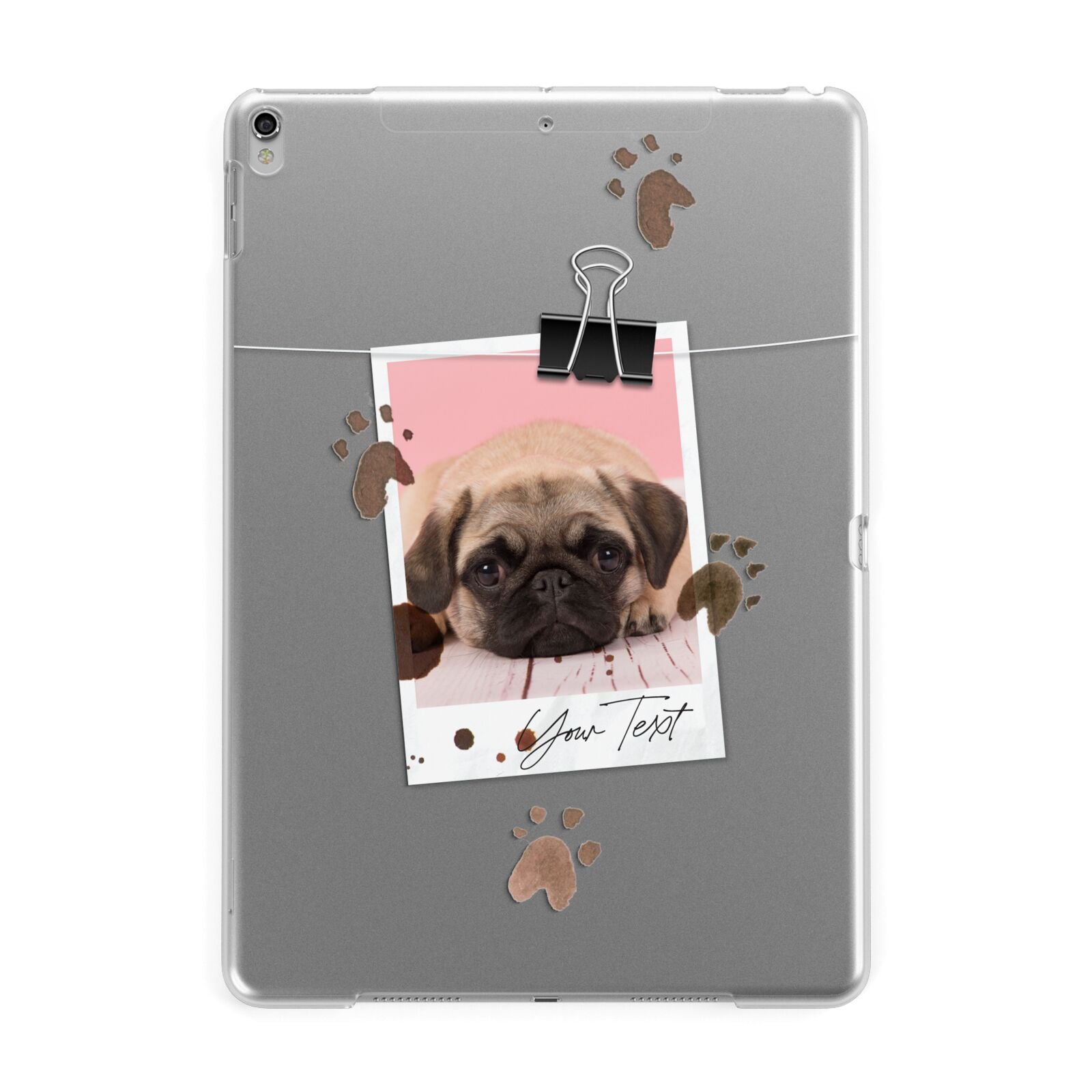 Custom Dog Picture with Name Apple iPad Silver Case