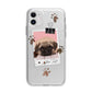 Custom Dog Picture with Name Apple iPhone 11 in White with Bumper Case