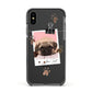 Custom Dog Picture with Name Apple iPhone Xs Impact Case Black Edge on Black Phone