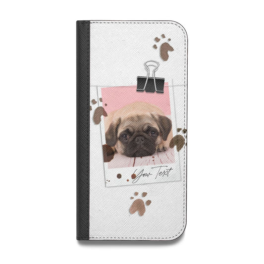 Custom Dog Picture with Name Vegan Leather Flip Samsung Case