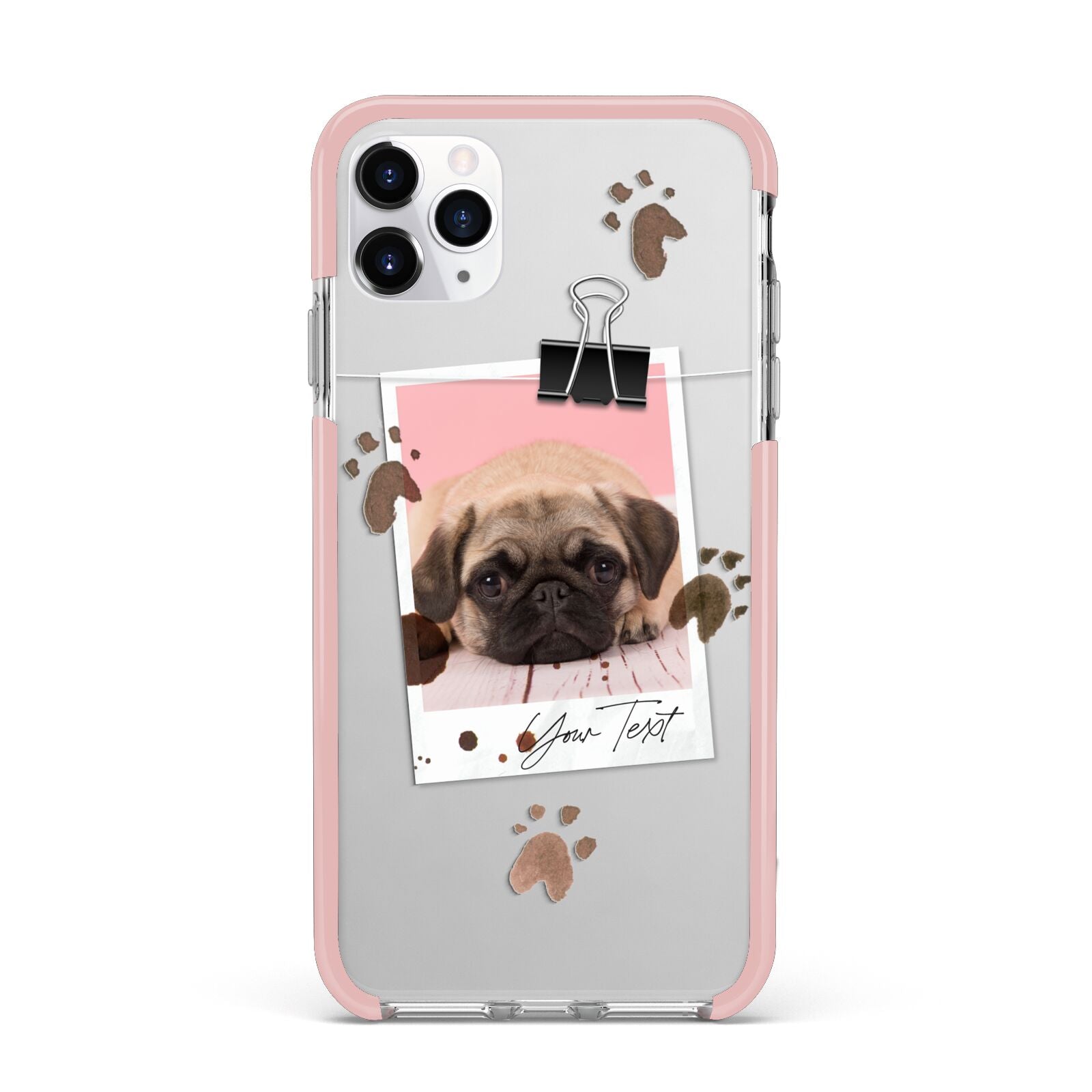 Custom Dog Picture with Name iPhone 11 Pro Max Impact Pink Edge Case