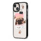 Custom Dog Picture with Name iPhone 13 Black Impact Case Side Angle on Silver phone