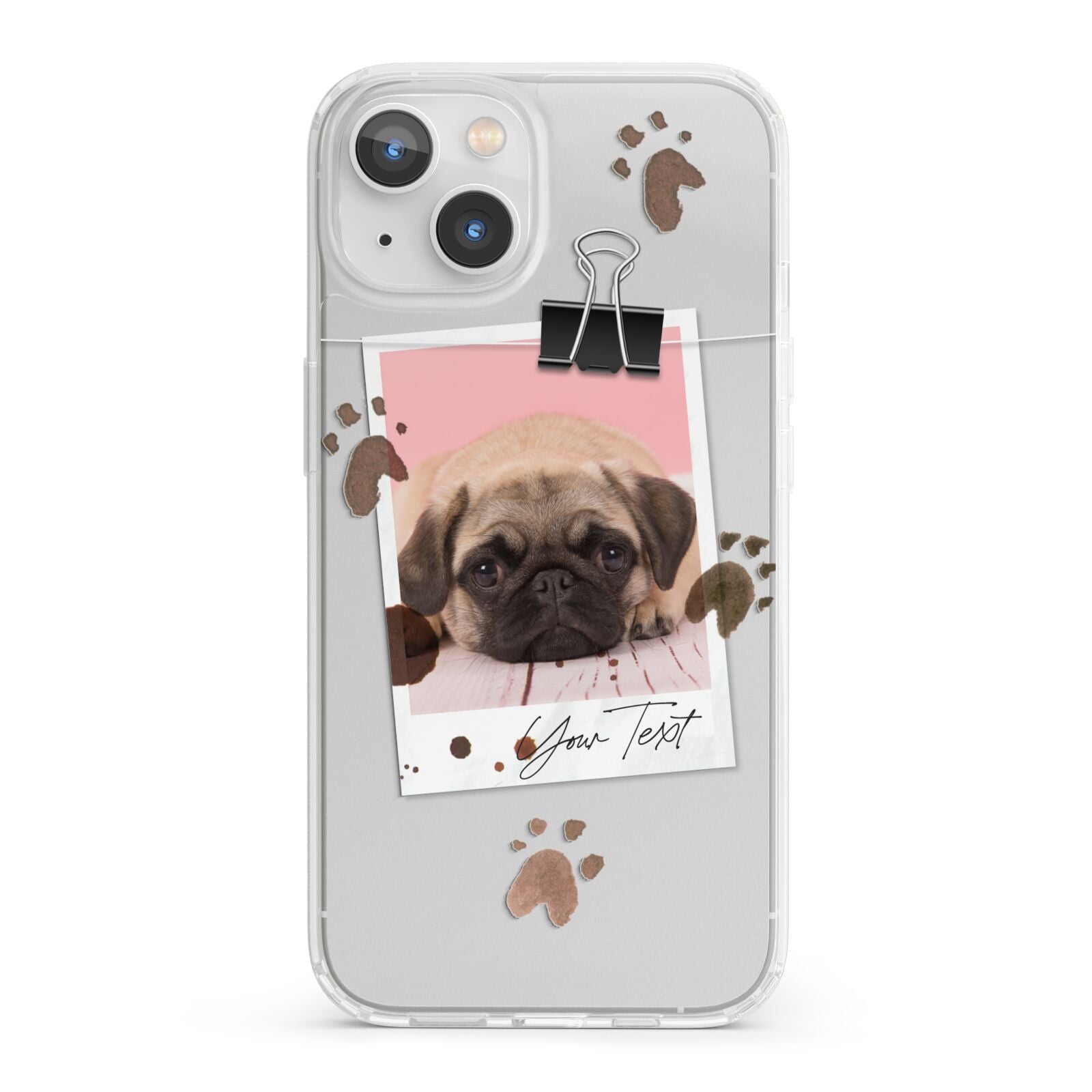 Custom Dog Picture with Name iPhone 13 Clear Bumper Case