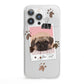 Custom Dog Picture with Name iPhone 13 Pro Clear Bumper Case
