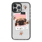 Custom Dog Picture with Name iPhone 13 Pro Max Black Impact Case on Silver phone