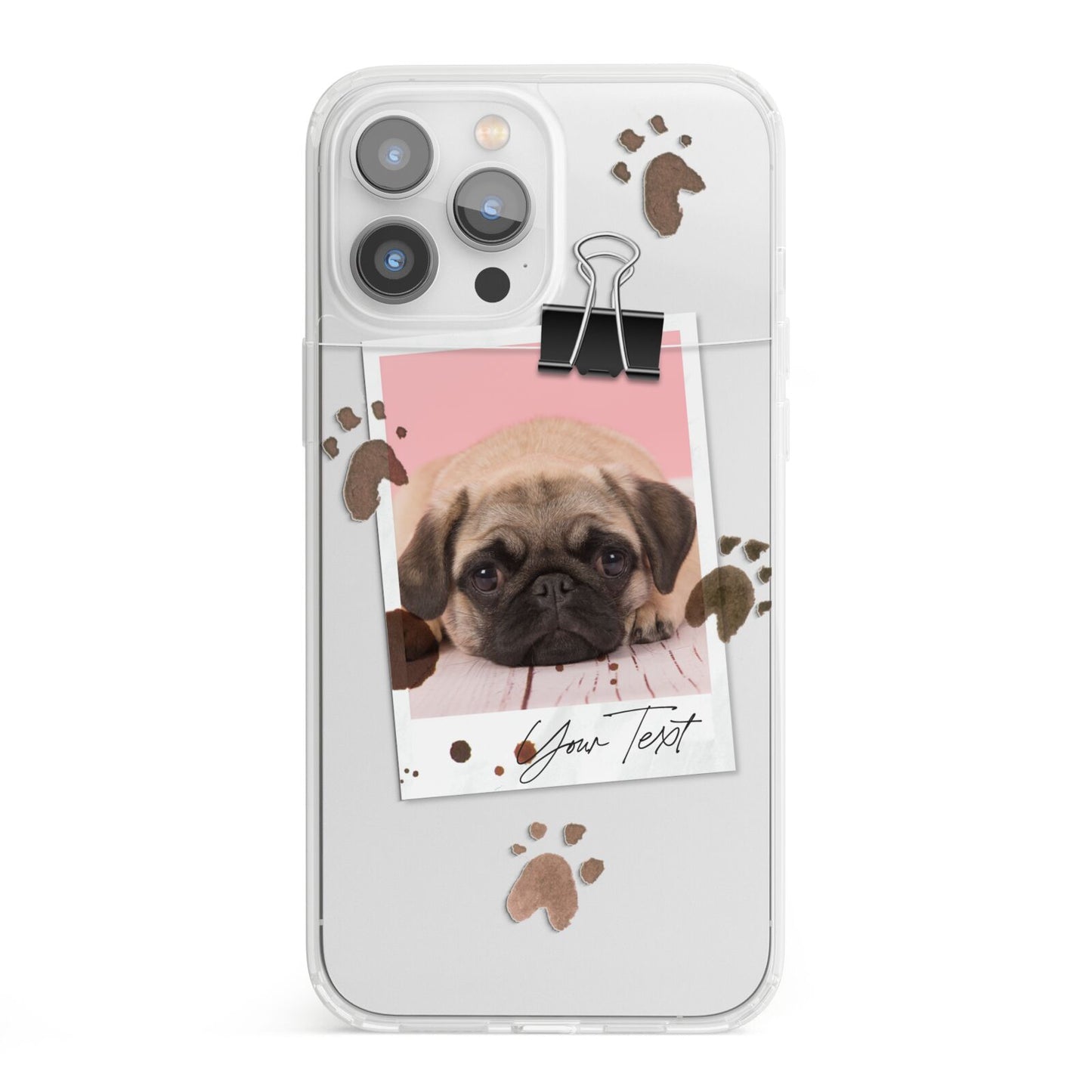 Custom Dog Picture with Name iPhone 13 Pro Max Clear Bumper Case