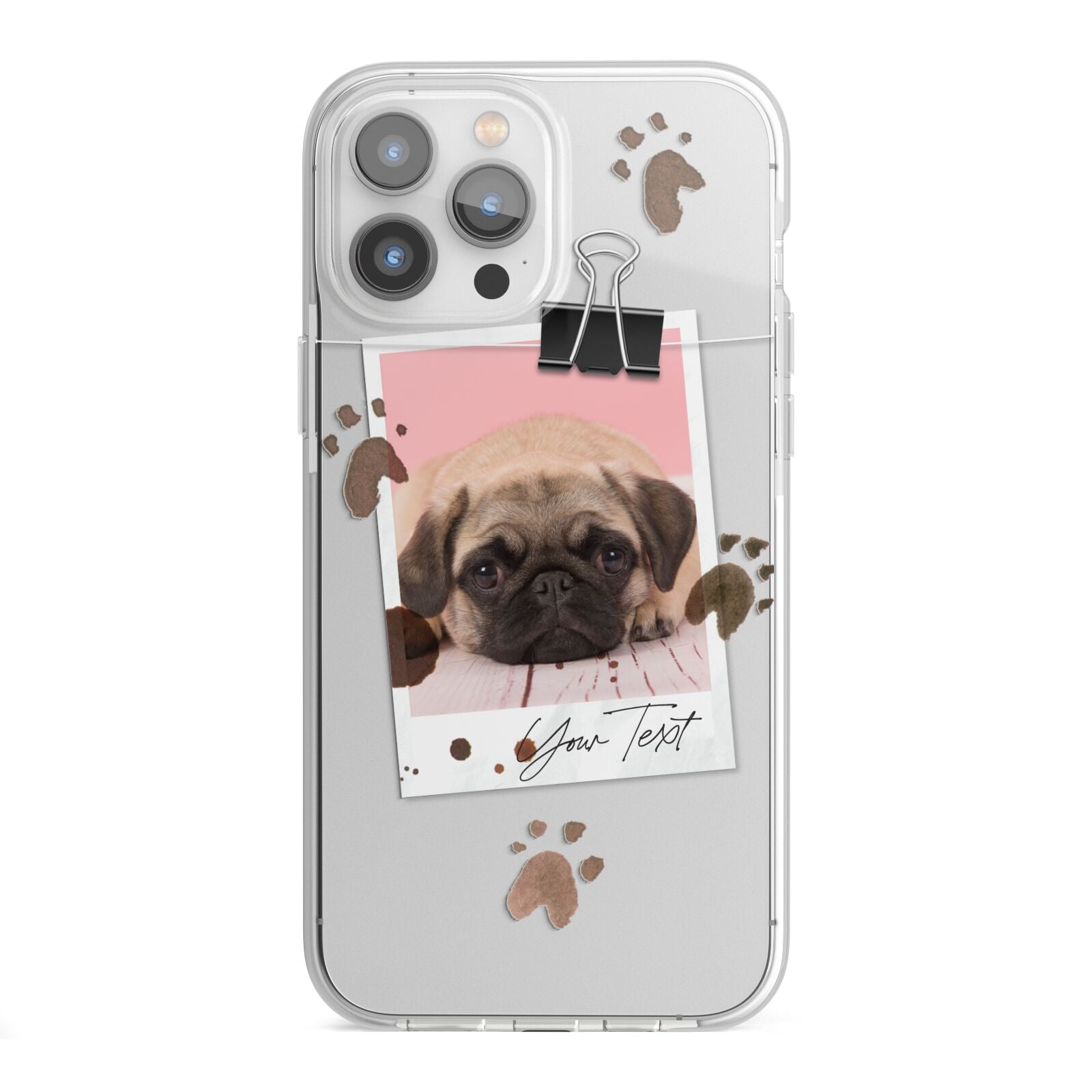 Custom Dog Picture with Name iPhone 13 Pro Max TPU Impact Case with White Edges