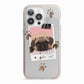 Custom Dog Picture with Name iPhone 13 Pro TPU Impact Case with Pink Edges