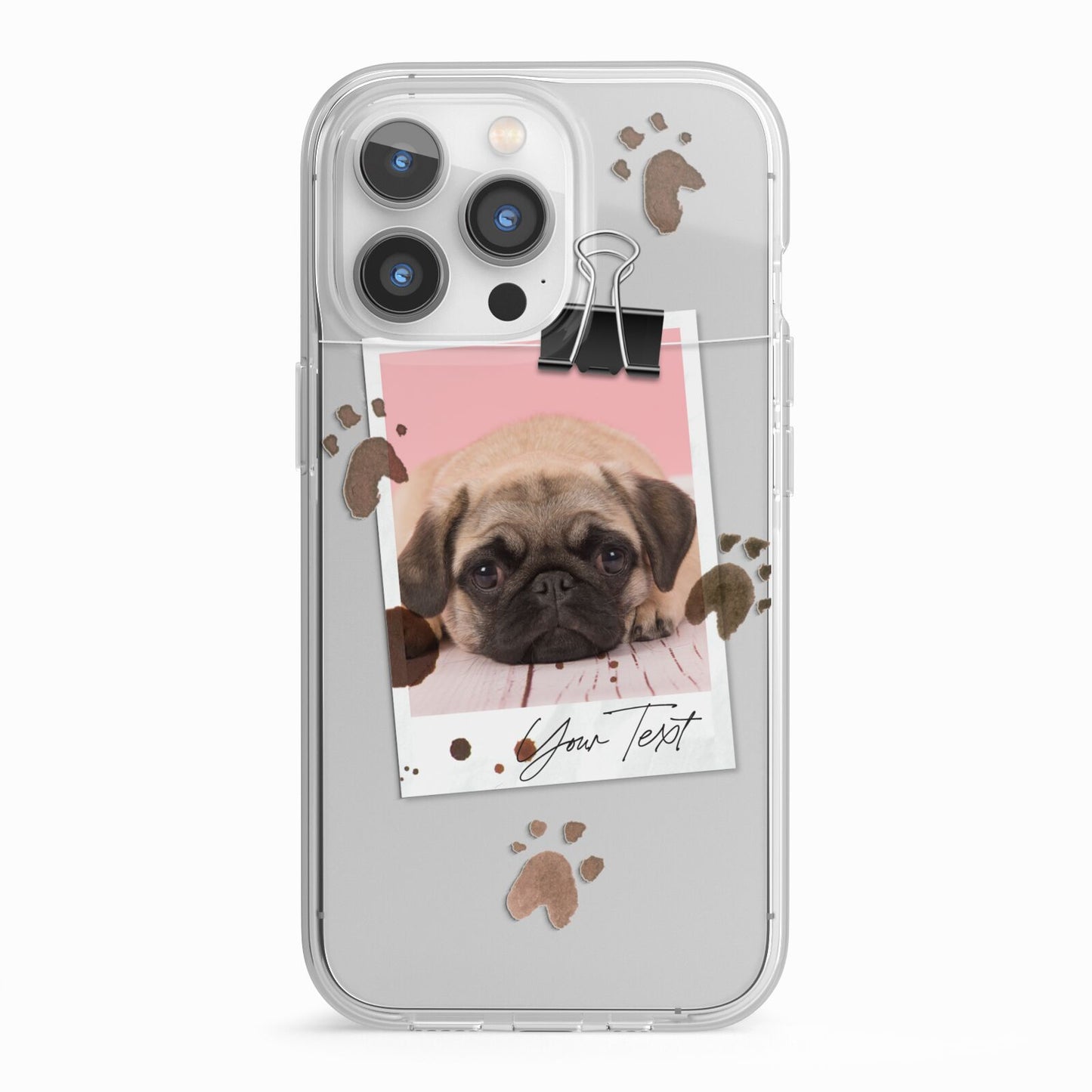 Custom Dog Picture with Name iPhone 13 Pro TPU Impact Case with White Edges