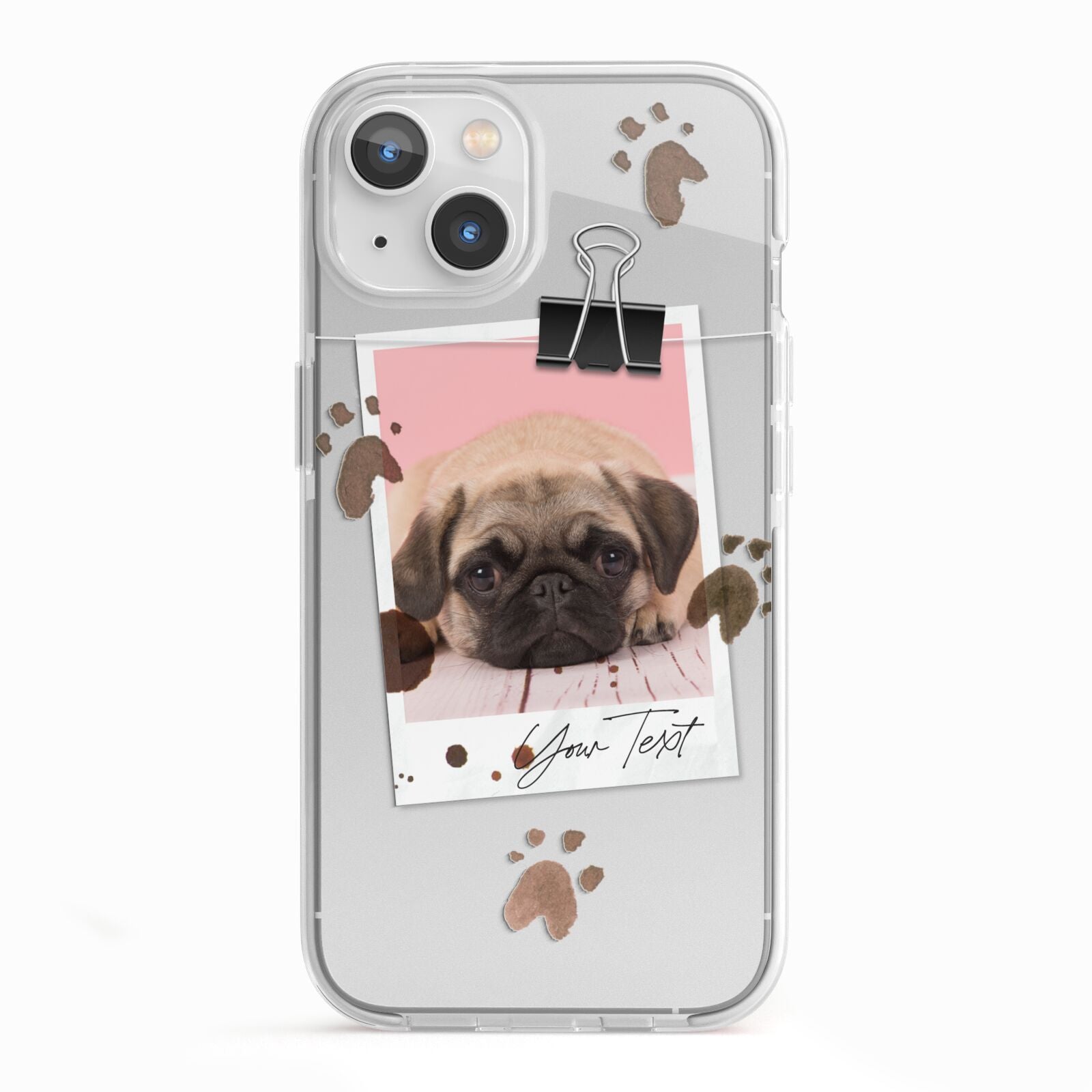 Custom Dog Picture with Name iPhone 13 TPU Impact Case with White Edges