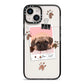 Custom Dog Picture with Name iPhone 14 Black Impact Case on Silver phone