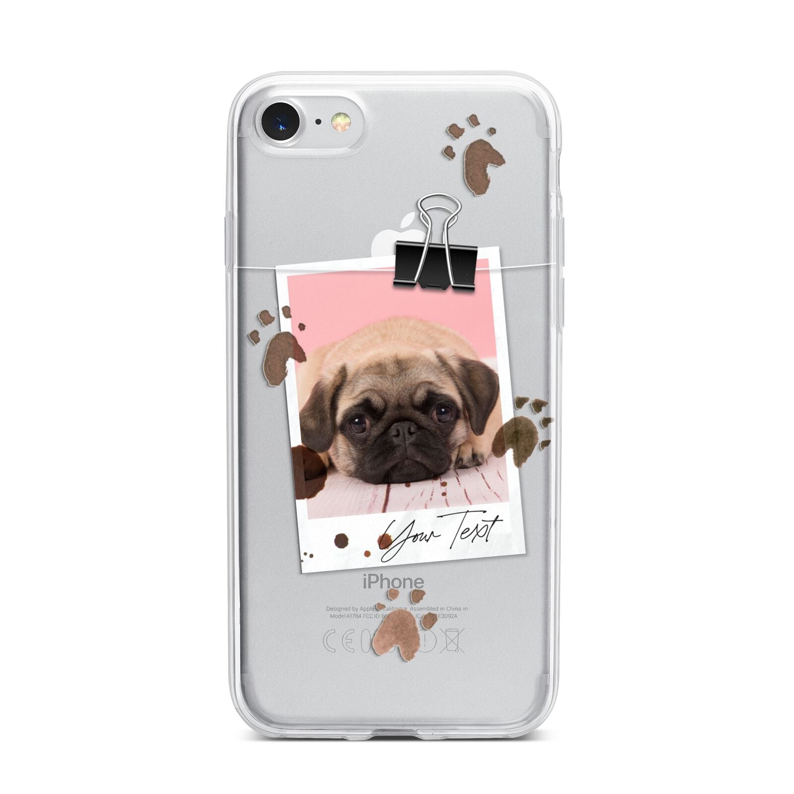 Custom Dog Picture with Name iPhone 7 Bumper Case on Silver iPhone