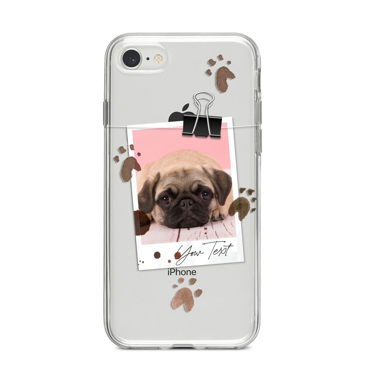 Custom Dog Picture with Name iPhone 8 Bumper Case on Silver iPhone
