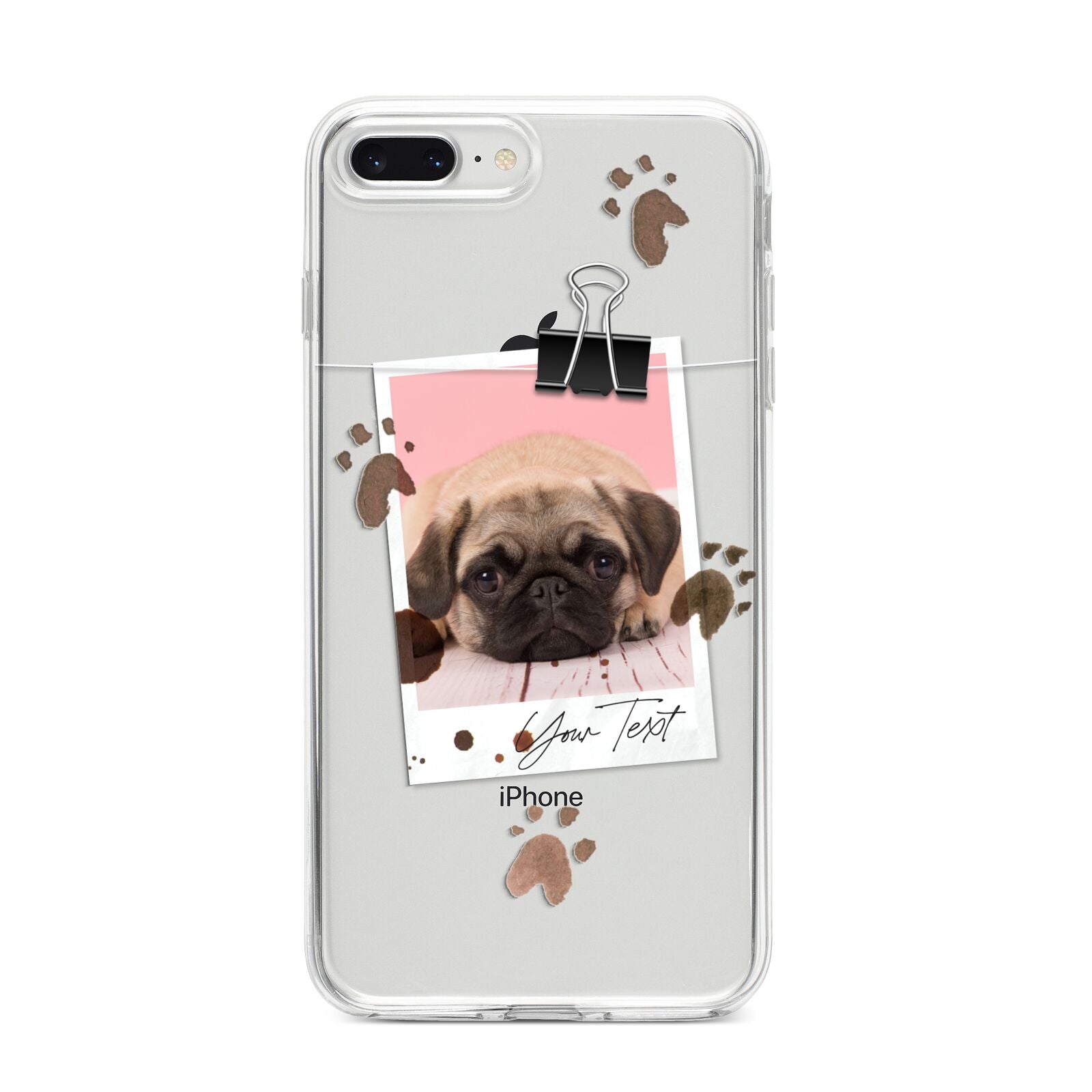Custom Dog Picture with Name iPhone 8 Plus Bumper Case on Silver iPhone