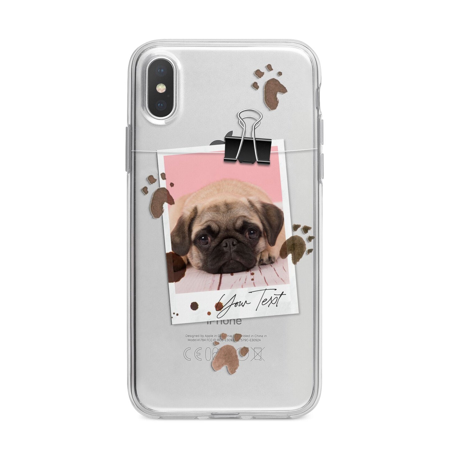 Custom Dog Picture with Name iPhone X Bumper Case on Silver iPhone Alternative Image 1