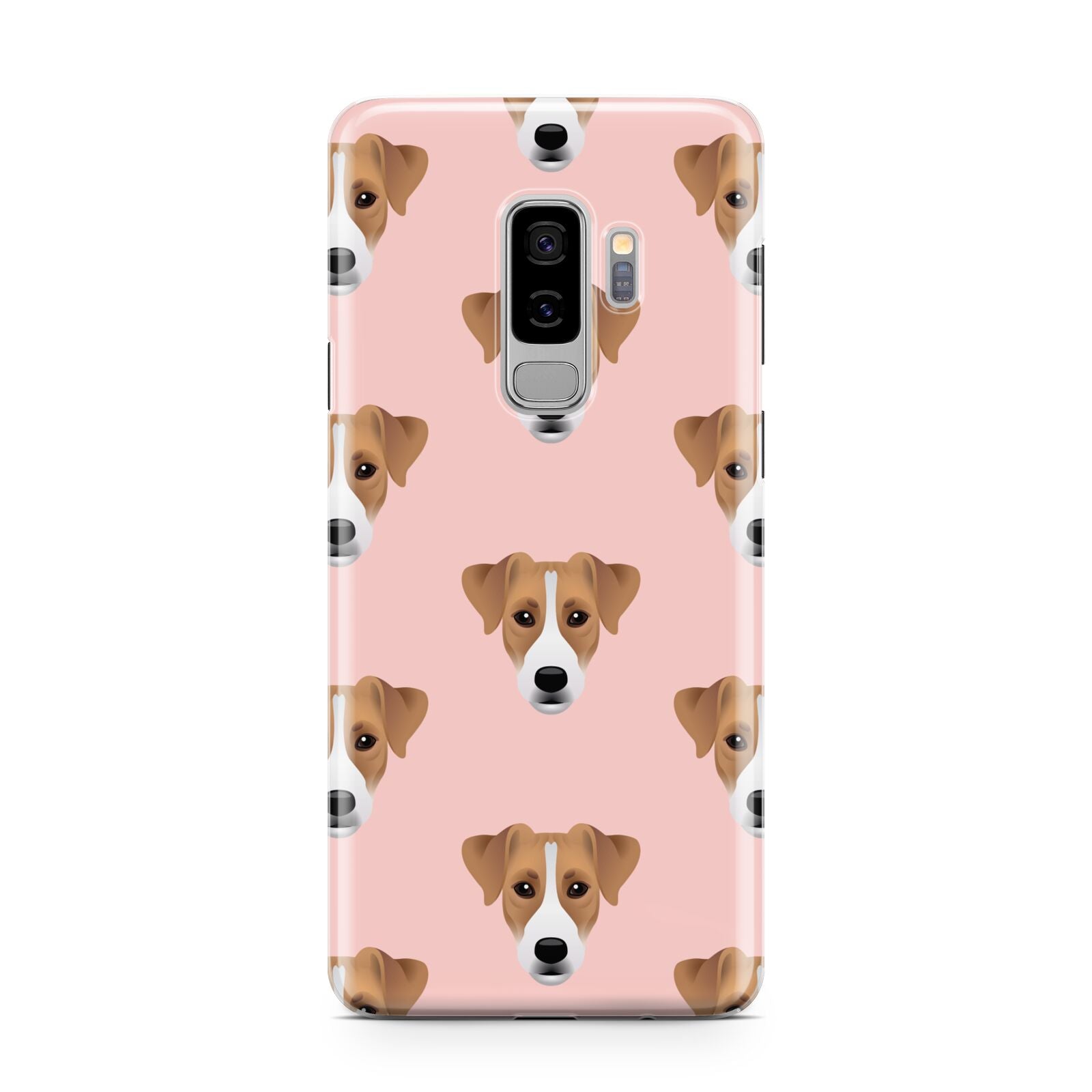 Custom Dog Samsung Galaxy S9 Plus Case on Silver phone