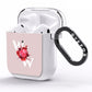 Custom Dual Initial Floral AirPods Clear Case Side Image