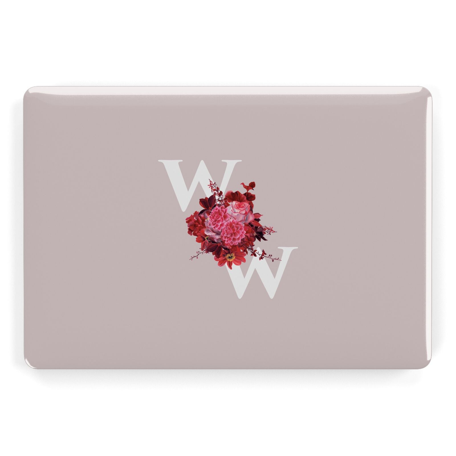 Custom Dual Initial Floral Apple MacBook Case