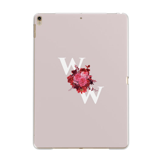 Custom Dual Initial Floral Apple iPad Gold Case