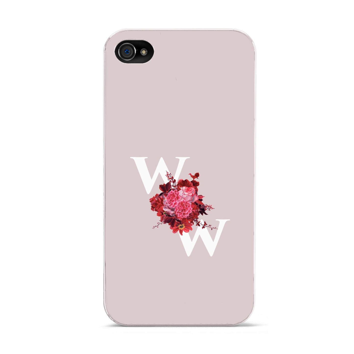 Custom Dual Initial Floral Apple iPhone 4s Case