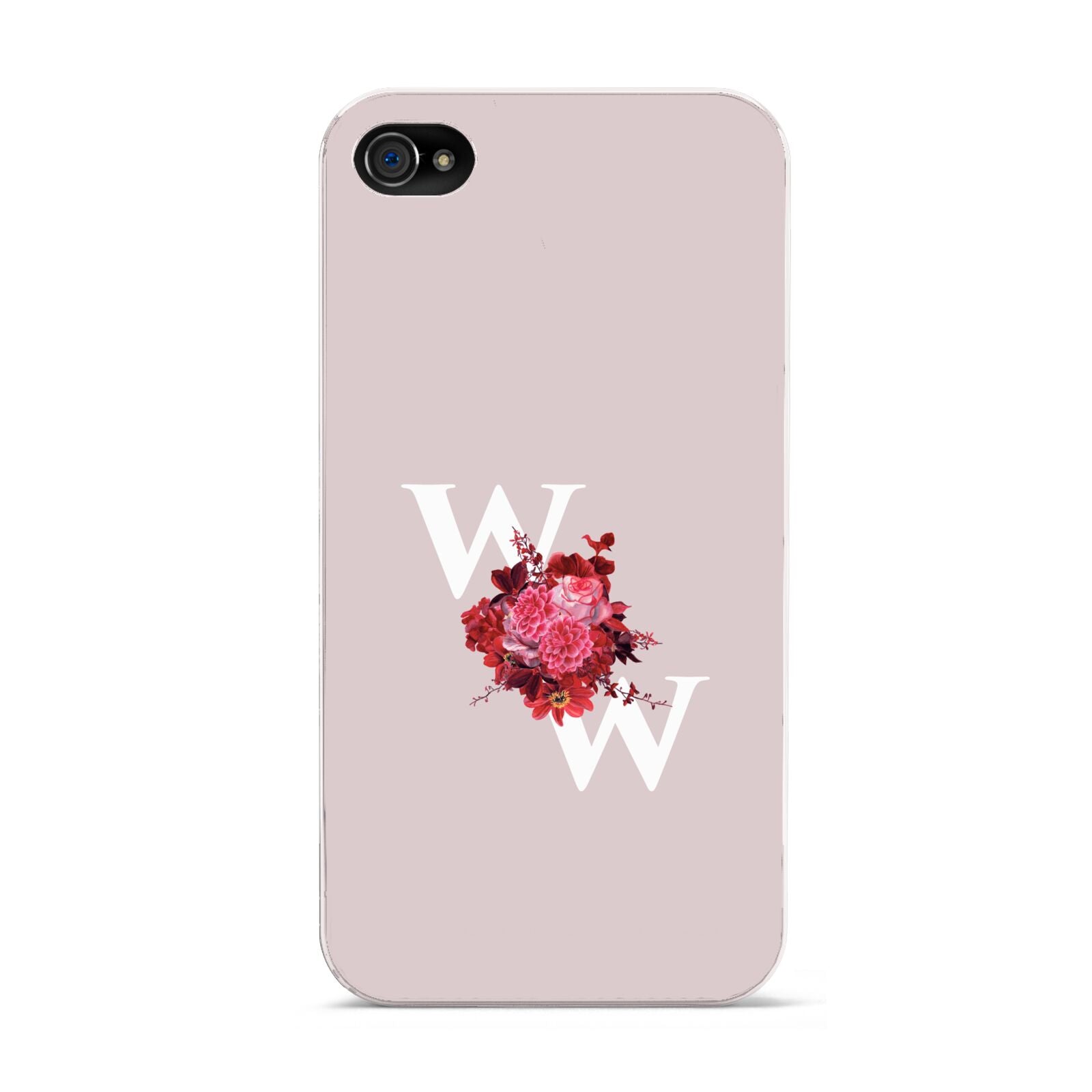 Custom Dual Initial Floral Apple iPhone 4s Case